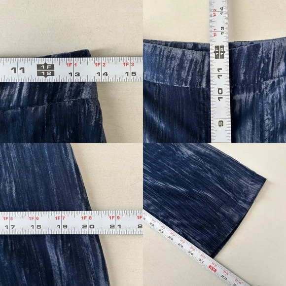 Topshop Crinkled Velvet Suit Matching Blazer & Trousers Wide Leg Blue Size 4 NWT - Picture 14 of 16